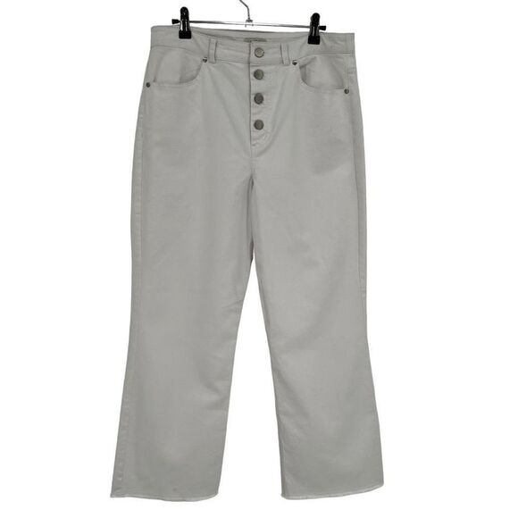 Tyler Boe Button Fly Straight Leg Raw Edge Hen Jeans White Size 10 - Picture 1 of 10